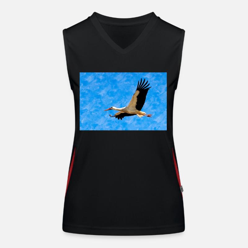 Storch im Flug Funktionelles Kontrast-Tank Top für Frauen