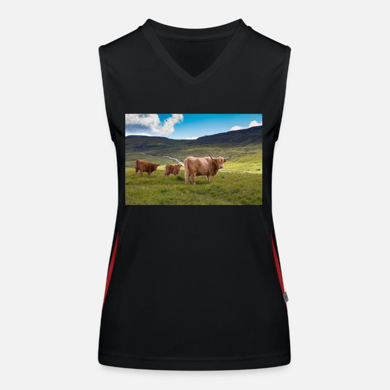 Scottish Highland cattle Women's Functional Contrast Tank Top