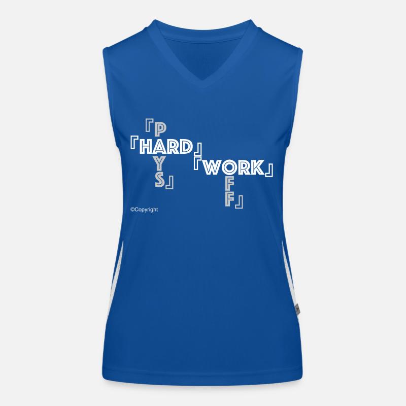 Harte Arbeit Weiß Funktionelles Kontrast-Tank Top für Frauen