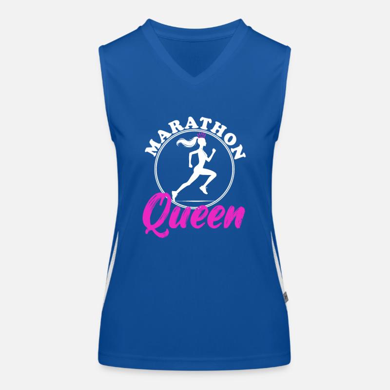 Marathon Queen white Women's Functional Contrast Tank Top