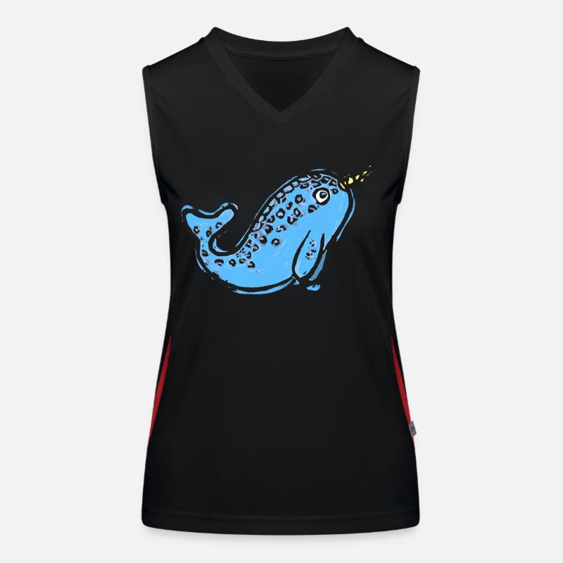 Illustration mignonne de narval Débardeur respirant contrasté Femme