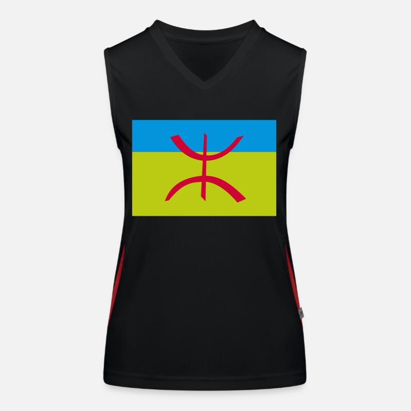 Drapeau Berbère Amazigh Algérie Débardeur respirant contrasté Femme