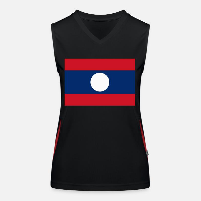 Laos flag / Drapeau Laos Women's Functional Contrast Tank Top