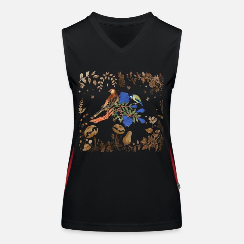 faune, oiseaux, oiseaux, fleurs, flore, nature Débardeur respirant contrasté Femme