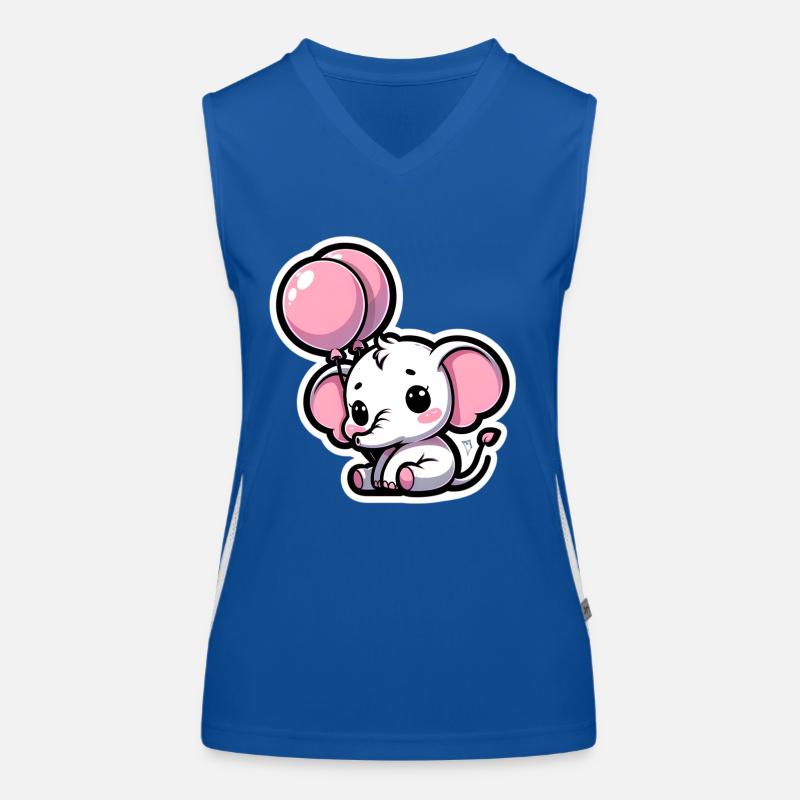 Mignon bébé éléphant avec maman éléphant ballon coeur Débardeur respirant contrasté Femme