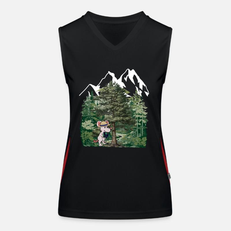 Tyrolean Forest, Mouse, Gentian, Alps, Alm, Nature, Forest Women's Functional Contrast Tank Top