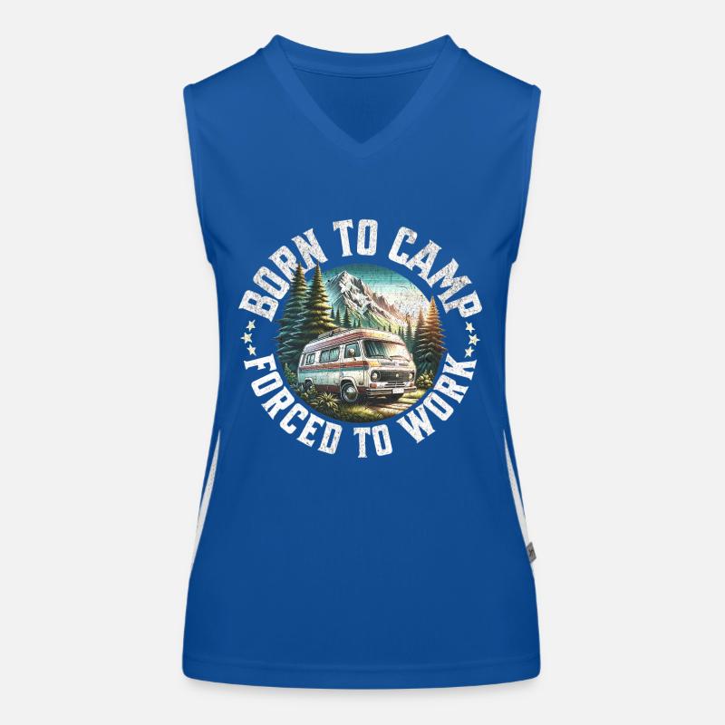 Born to camp force to work Women's Functional Contrast Tank Top
