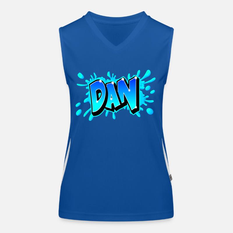 BLUE DAN GRAFFITI Funktionelles Kontrast-Tank Top für Frauen