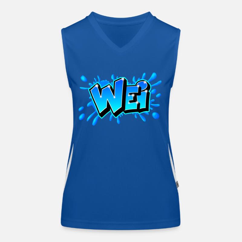 WEI splash Blue Graffiti Made by Max the Tagger Women's Functional Contrast Tank Top