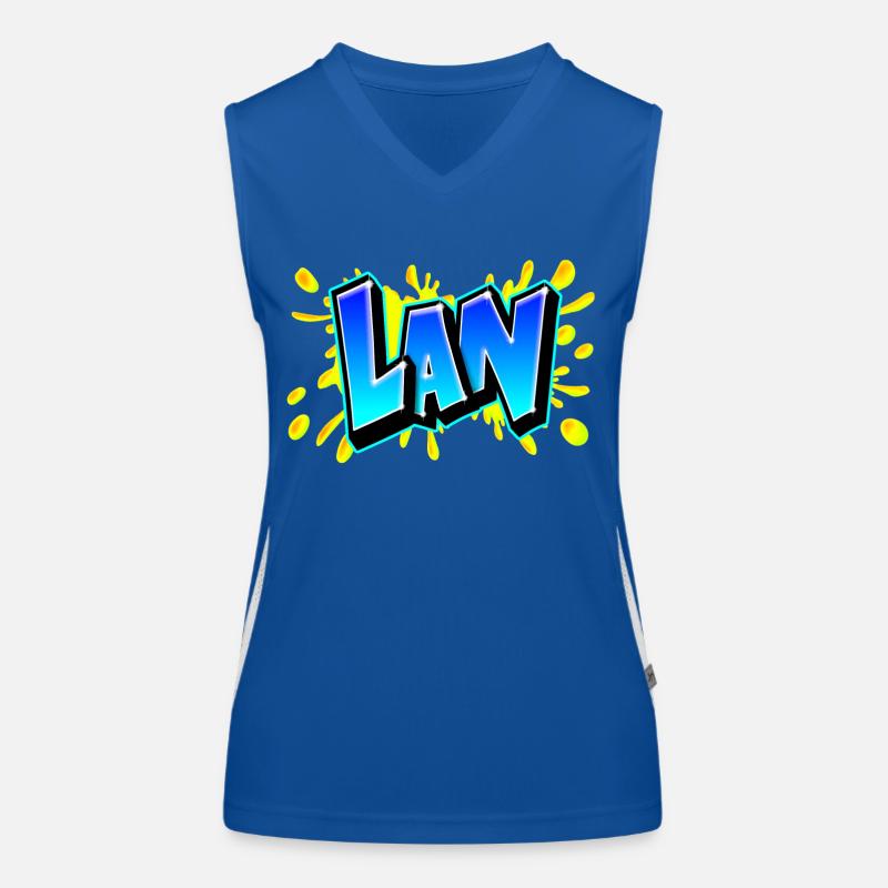 Graffiti "LAN" Druckbar auf jedem Medium! Funktionelles Kontrast-Tank Top für Frauen
