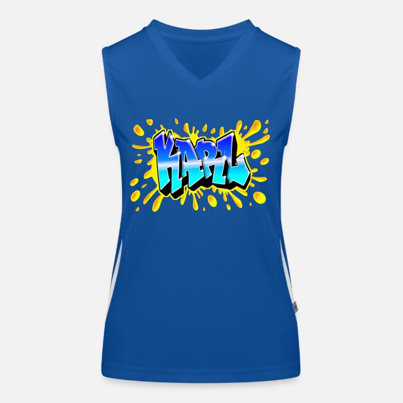 GRAFFITI KARL SPLASH JAUNE Débardeur respirant contrasté Femme