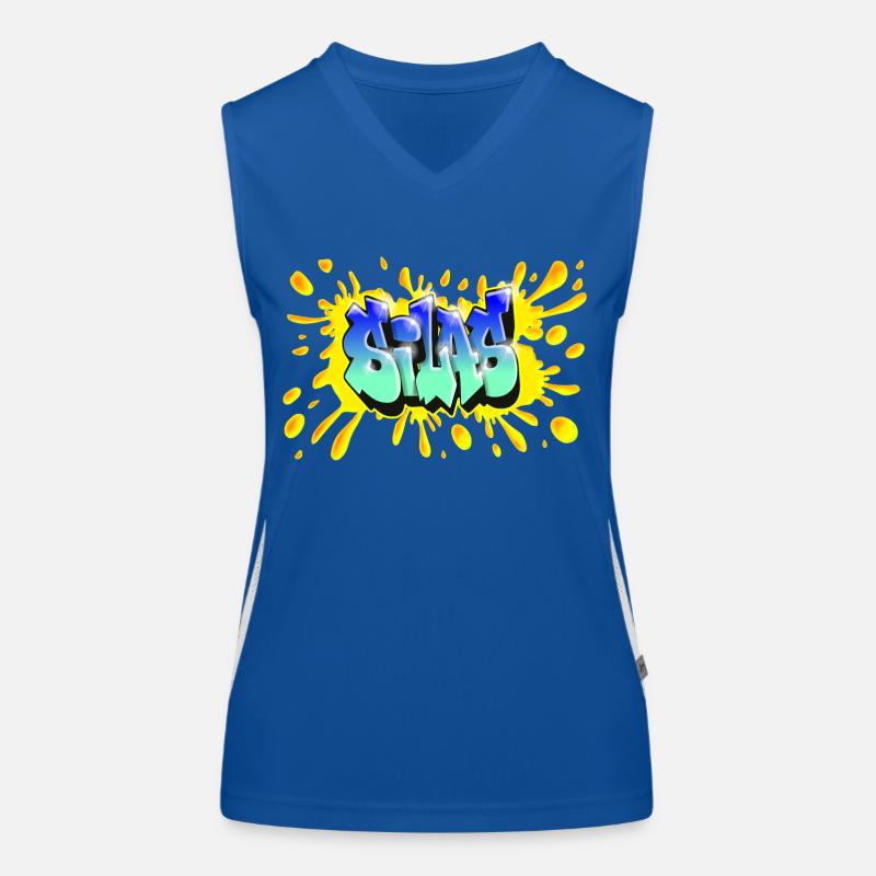 Graffiti SILAS NAME GESCHENK GEBURTSTAG GEBURT Funktionelles Kontrast-Tank Top für Frauen