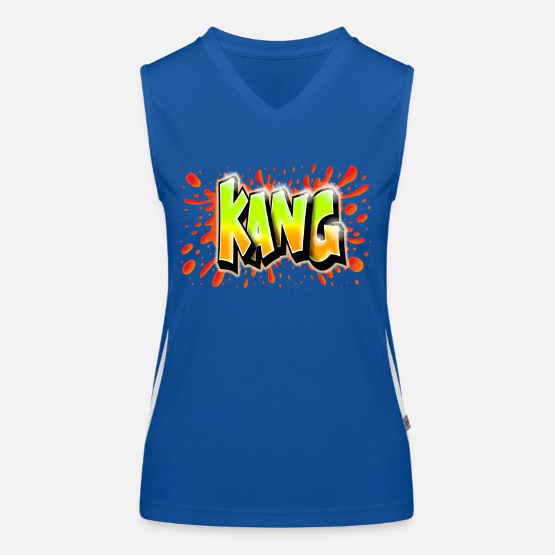 KANG GRAFFITI NAME DRUCK Funktionelles Kontrast-Tank Top für Frauen