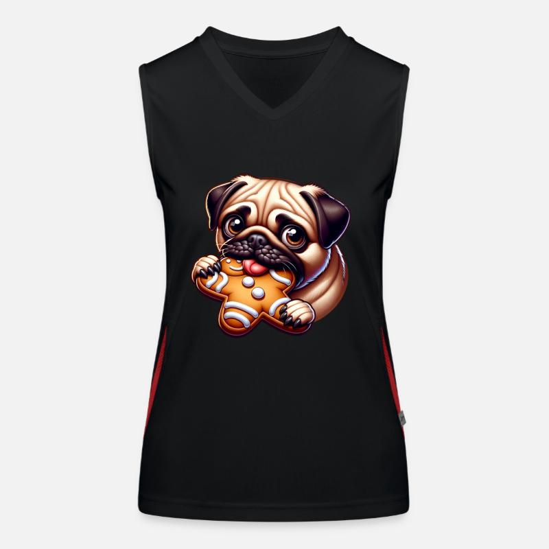 Mops Funktionelles Kontrast-Tank Top für Frauen