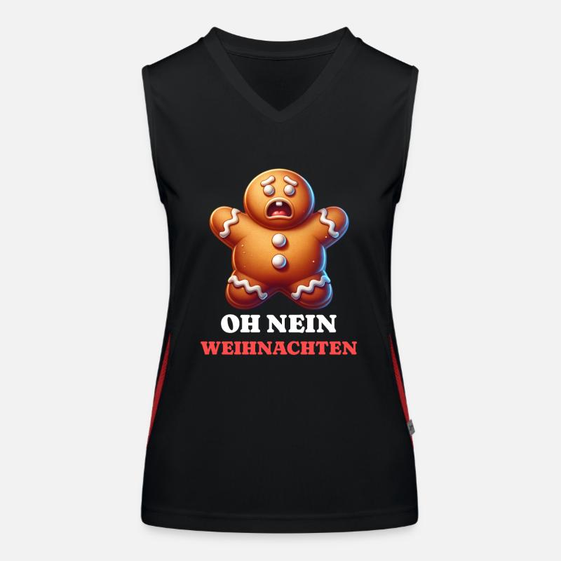 Weihnachten Lebkuchen Lebkuchenkind Lebkuchenmann Funktionelles Kontrast-Tank Top für Frauen
