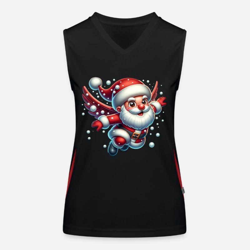 Santa Claus Snowballs Women's Functional Contrast Tank Top