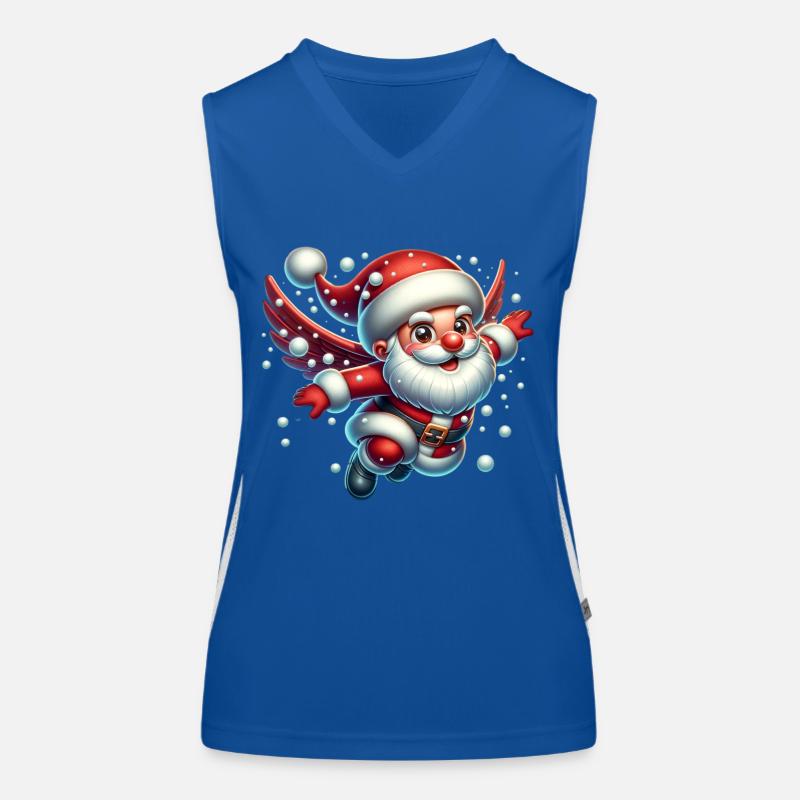 Weihnachtsmann Schneebälle Funktionelles Kontrast-Tank Top für Frauen