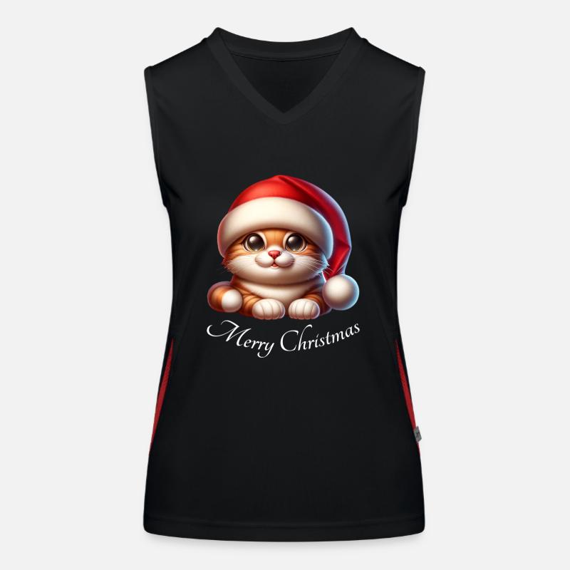 Chat de Noël Joyeux Noël Débardeur respirant contrasté Femme