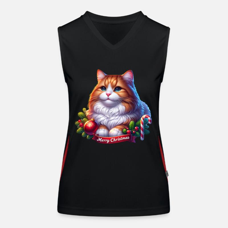 Chat Costume de Noël Joyeux Noël Débardeur respirant contrasté Femme