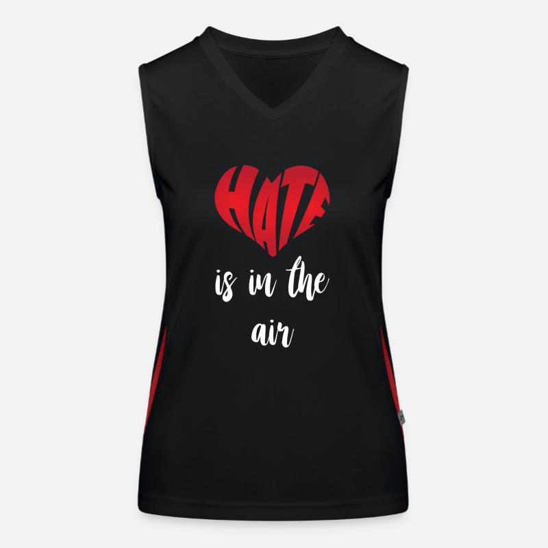 Hate Is In Air Stop Hate Anti Hate - Women's Functional Contrast Tank Top - black/red