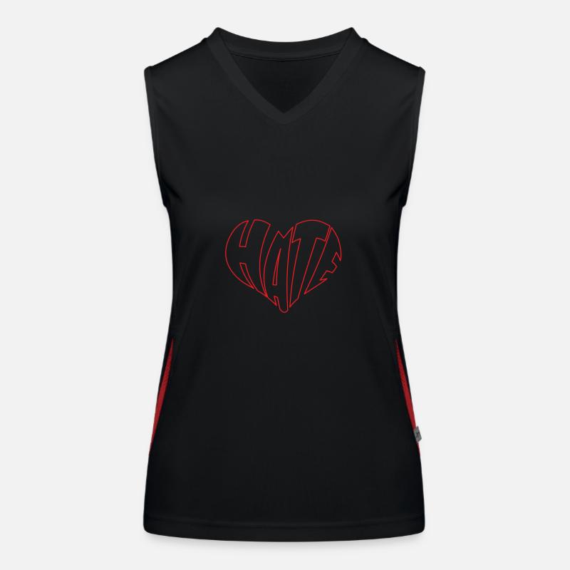 No Hate Dislike Stop Hate Anti Hate Women's Functional Contrast Tank Top