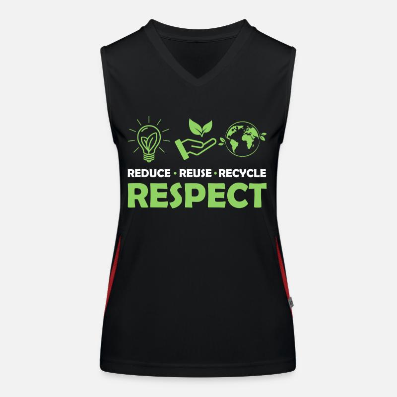 Reduce Reuse Recycle Respect Planet Environmental Funktionelles Kontrast-Tank Top für Frauen