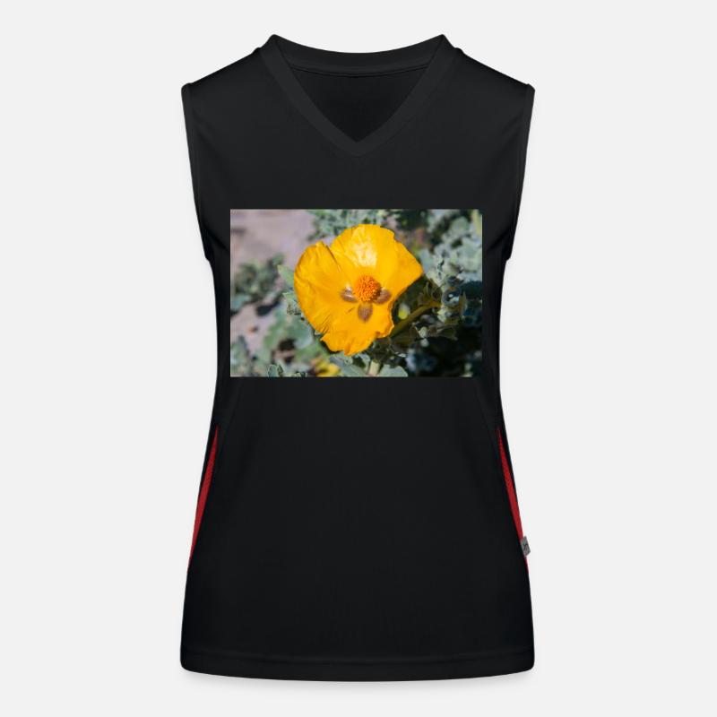 Hornmohn auch Hornmohn oder Seemohn (Gelber Funktionelles Kontrast-Tank Top für Frauen