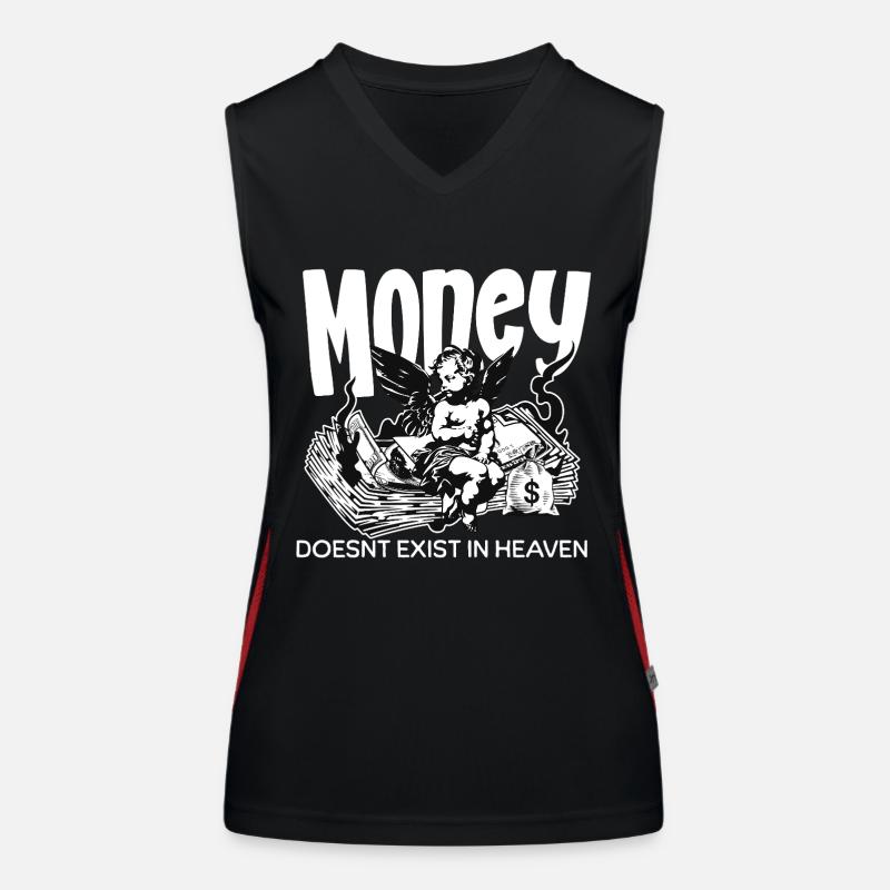 Money doesn't exist in heaven - Women's Functional Contrast Tank Top - black/red