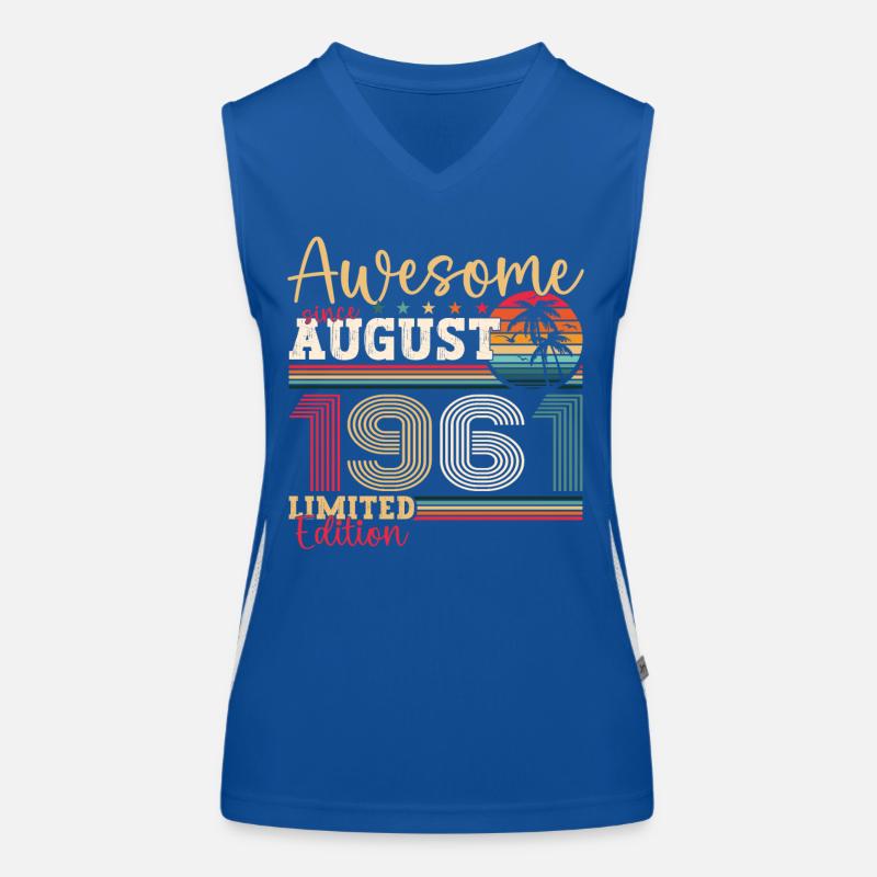 Awesome since August 1961 61. Geburtstag Geschenk Funktionelles Kontrast-Tank Top für Frauen
