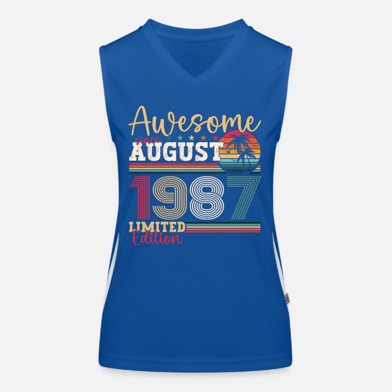 Awesome since August 1987 35. Geburtstag Geschenk Funktionelles Kontrast-Tank Top für Frauen