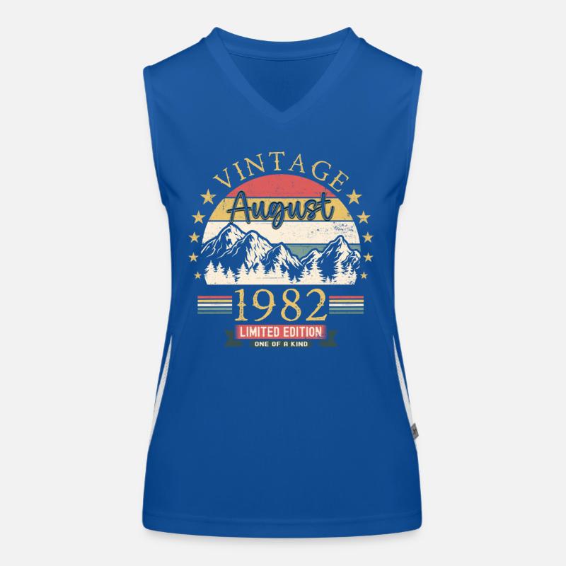 Original August Vintage 1982 Geburtstag Geschenk Funktionelles Kontrast-Tank Top für Frauen