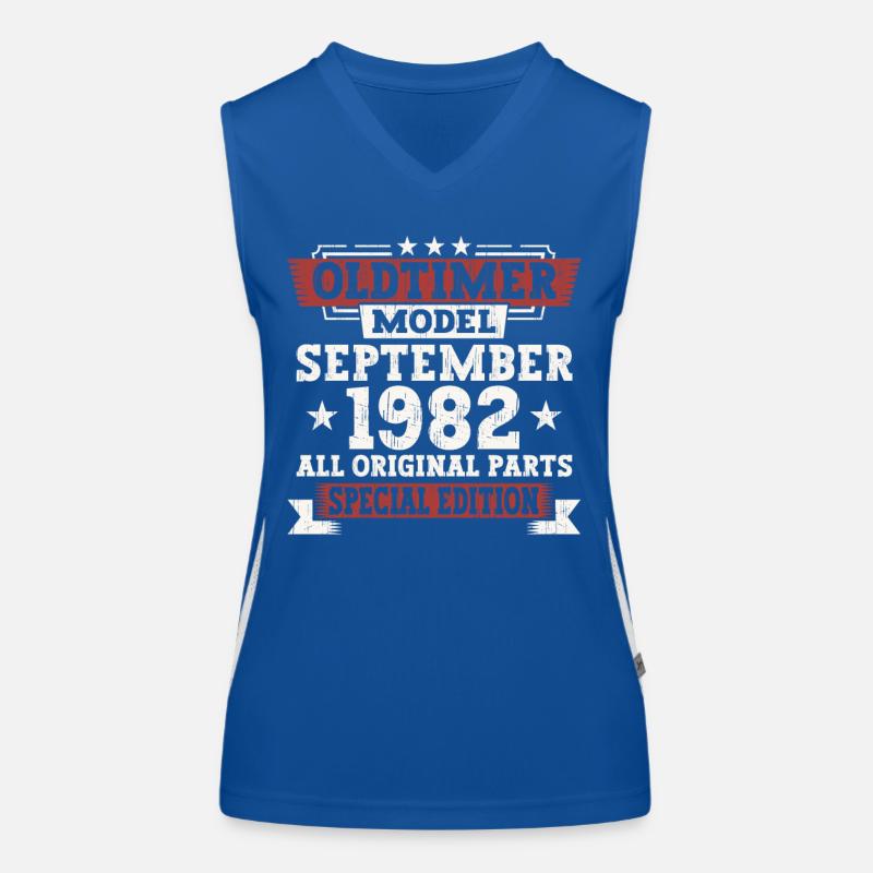 Oldtimer Septembre 1982 Cadeau de 40e anniversaire Débardeur respirant contrasté Femme