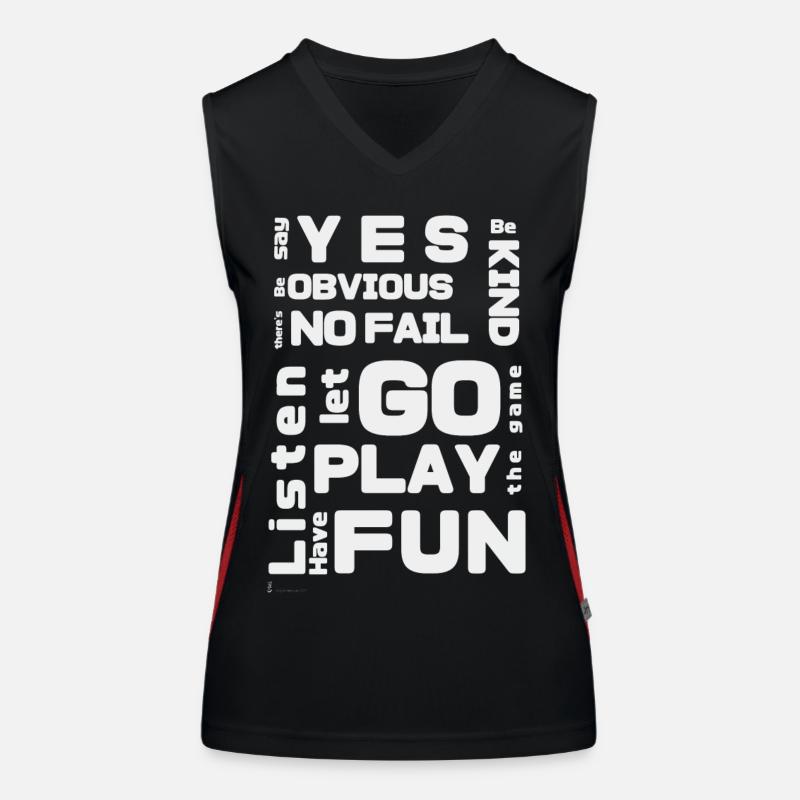 improv rules white Women's Functional Contrast Tank Top