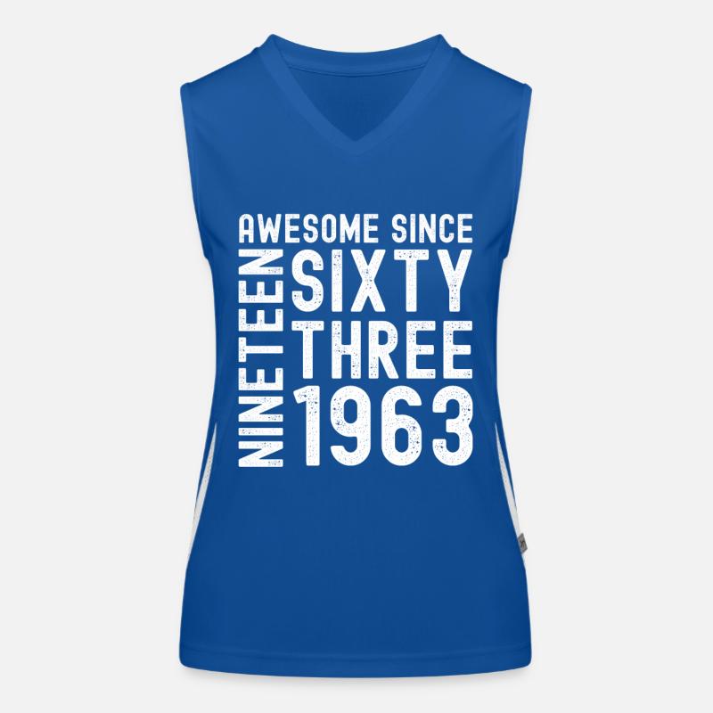 Awesome since 1963 Birthday Gift Year Women's Functional Contrast Tank Top
