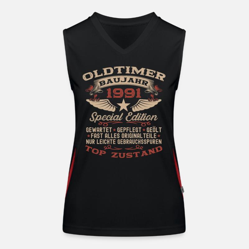 Oldtimer 1991 31. Geburtstag Geschenk Damen Herren Funktionelles Kontrast-Tank Top für Frauen