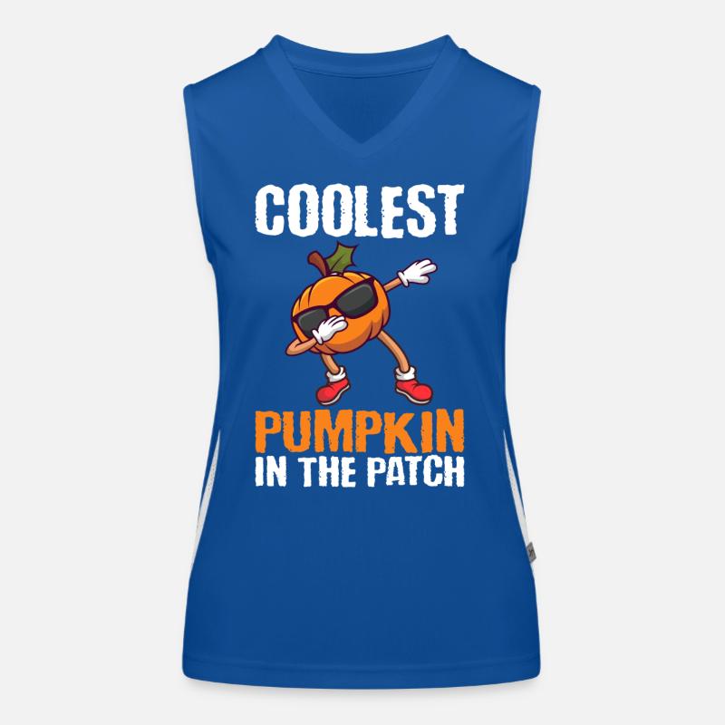 Dabbing Pumpkin Cool Halloween Women's Functional Contrast Tank Top