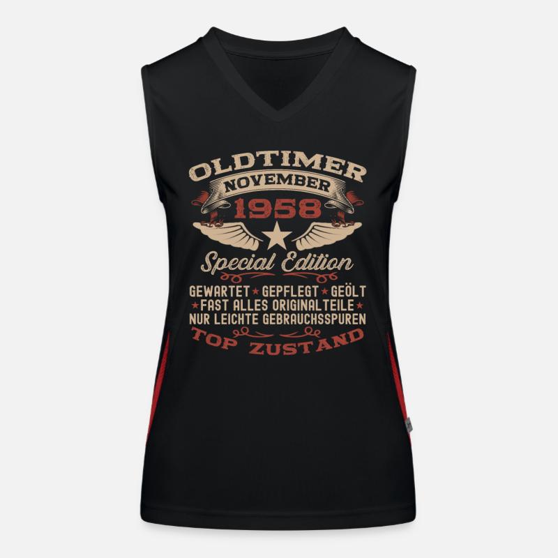 Oldtimer November 1958 64. Geburtstag Geschenk Funktionelles Kontrast-Tank Top für Frauen