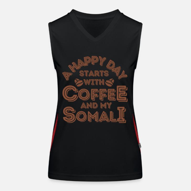 Somali Cat Coffee Cafe Women's Functional Contrast Tank Top