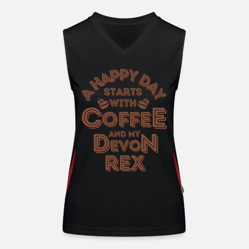 Devon Rex Cat Coffee Cafe Women's Functional Contrast Tank Top