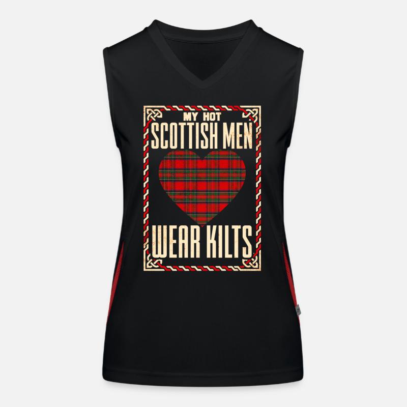 Schottland Ehefrau Schottisch Funktionelles Kontrast-Tank Top für Frauen