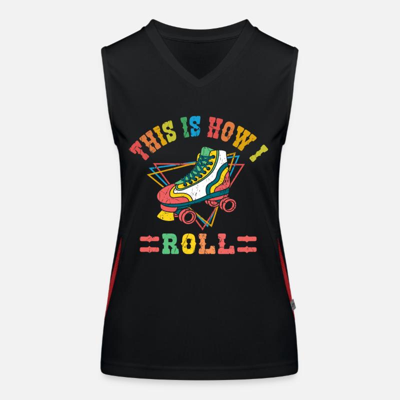 Retro This Is How I Roll Vintage Roller Skating Skater Women's Functional Contrast Tank Top