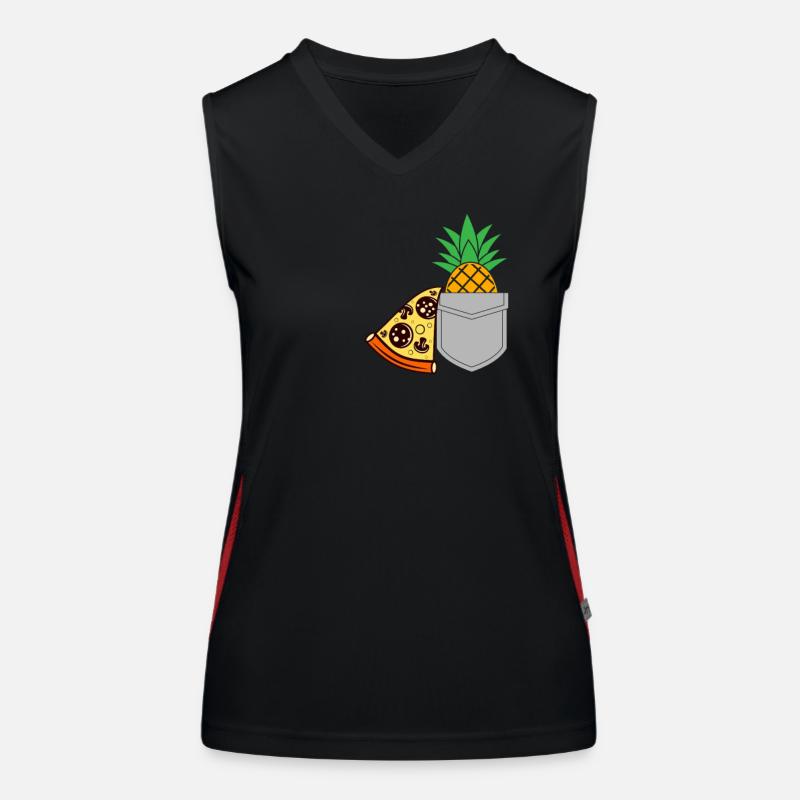 Pizza Ananas Funktionelles Kontrast-Tank Top für Frauen