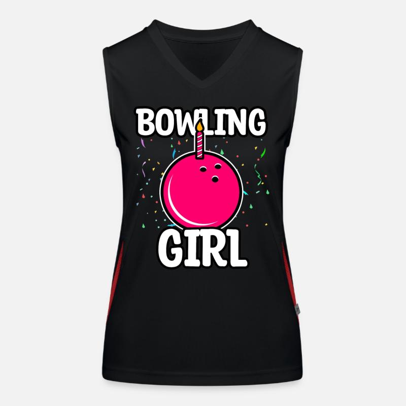 Bowling Mädchen Geburtstag Funktionelles Kontrast-Tank Top für Frauen