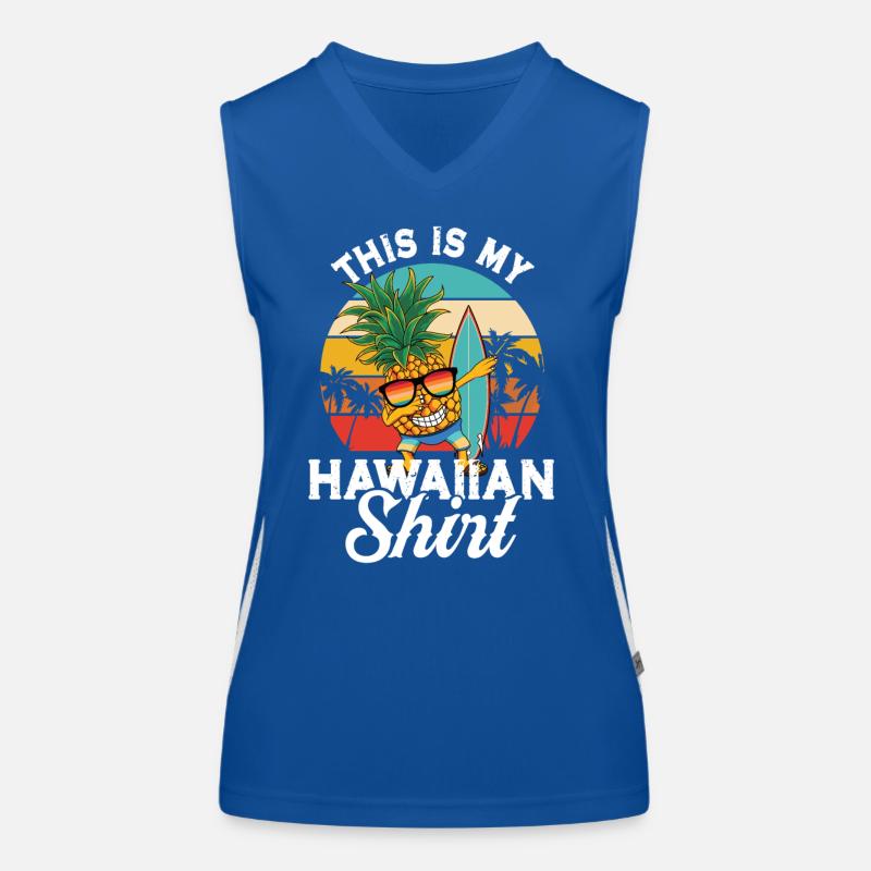 This Is My Hawaiian Shirt Dabbing Pineapple Aloha Women's Functional Contrast Tank Top