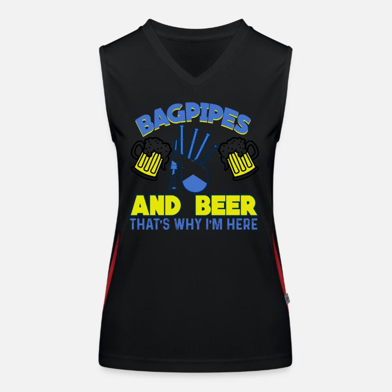 Cornemuse écossaise Écosse et bière Débardeur respirant contrasté Femme