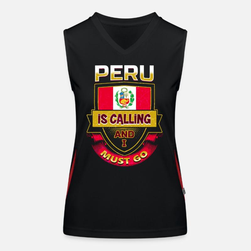 Peru Flag Women's Functional Contrast Tank Top