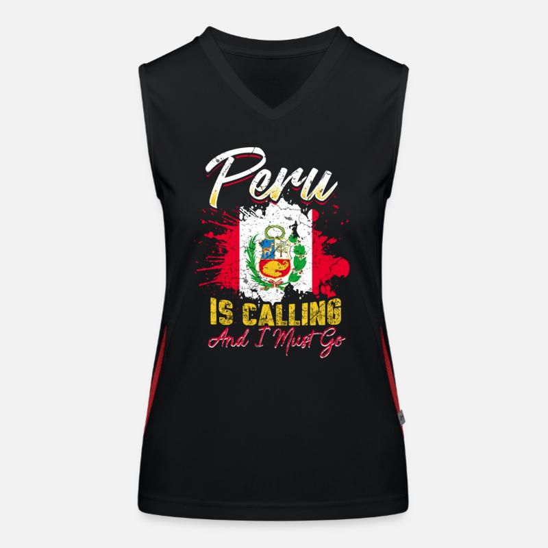Drapeau du Pérou Débardeur respirant contrasté Femme