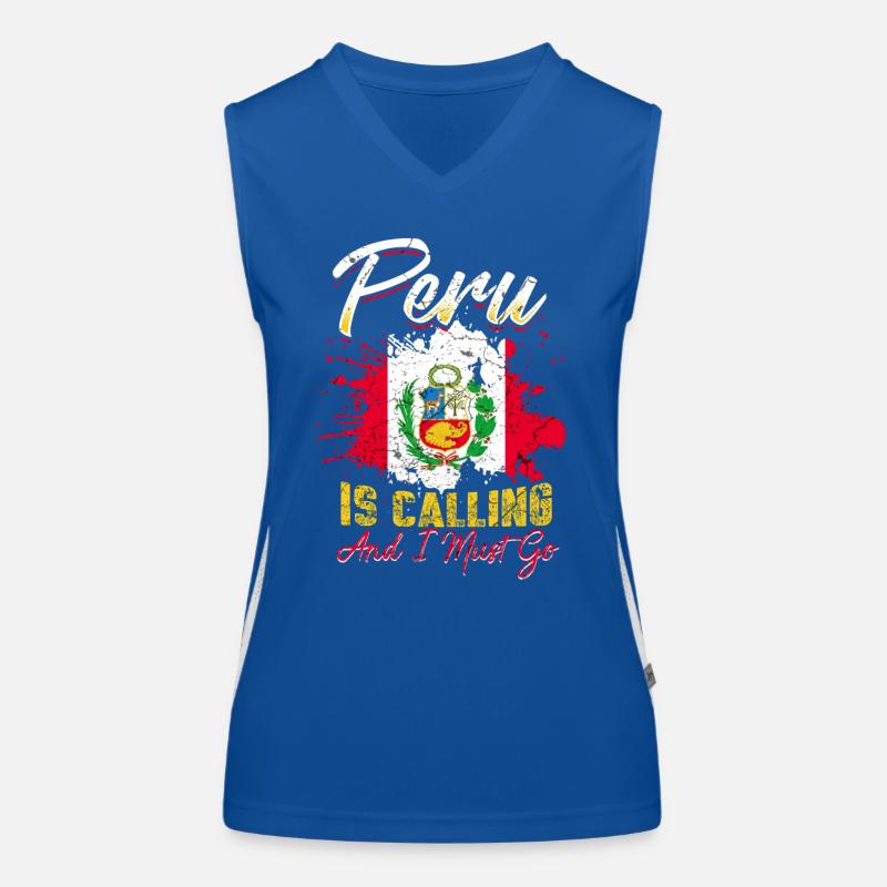 Peru Flagge Funktionelles Kontrast-Tank Top für Frauen