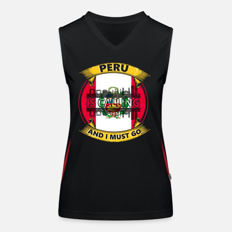 Drapeau du Pérou Débardeur respirant contrasté Femme