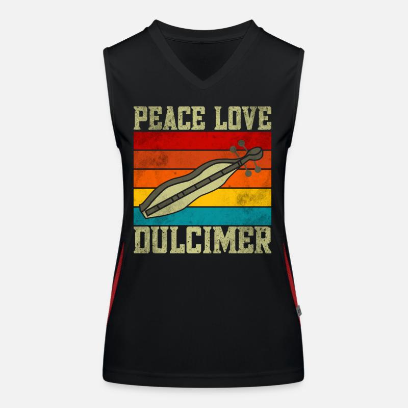Dulcimer instrument string music Women's Functional Contrast Tank Top